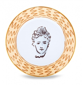 Ginori Il Viaggio Di Nettuno Dinner Plate - Brown + Light Blue - 11"
